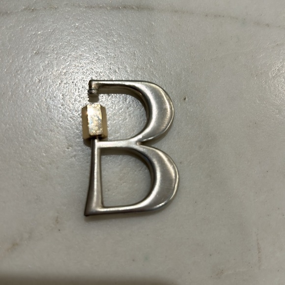 Marla Aaron initial B pendant sterling silver and 14k gold - Picture 5 of 6
